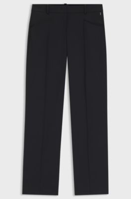 Regular-fit trousers in virgin wool, Black