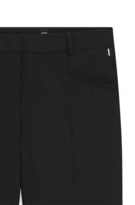Regular-fit trousers in virgin wool, Black