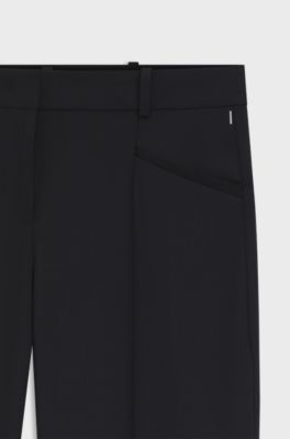 Regular-fit trousers in virgin wool, Black