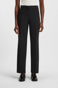 Relaxed-fit trousers in virgin wool, Black