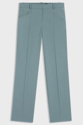 Regular-fit trousers in virgin wool, Blue