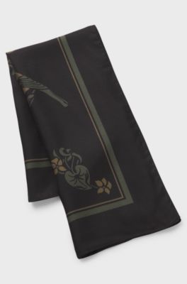 Printed bandana with logo detail, Dark Green