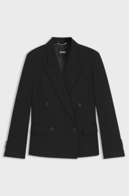 Regular-fit blazer in virgin wool, Black