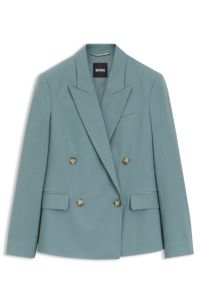 Regular-fit blazer in virgin wool, Blue
