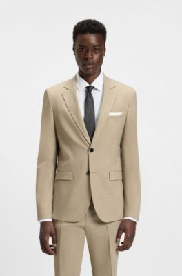 Plain pocket square with logo and border, White