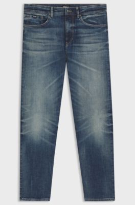 Jean en denim stretch bleu, Bleu