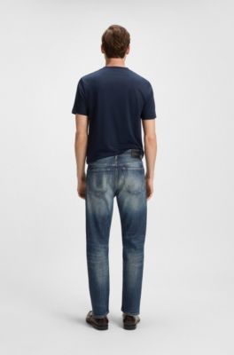 Blauwe jeans van stretchdenim, Blauw
