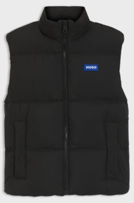 Waterafstotende bodywarmer met logolabel, Zwart