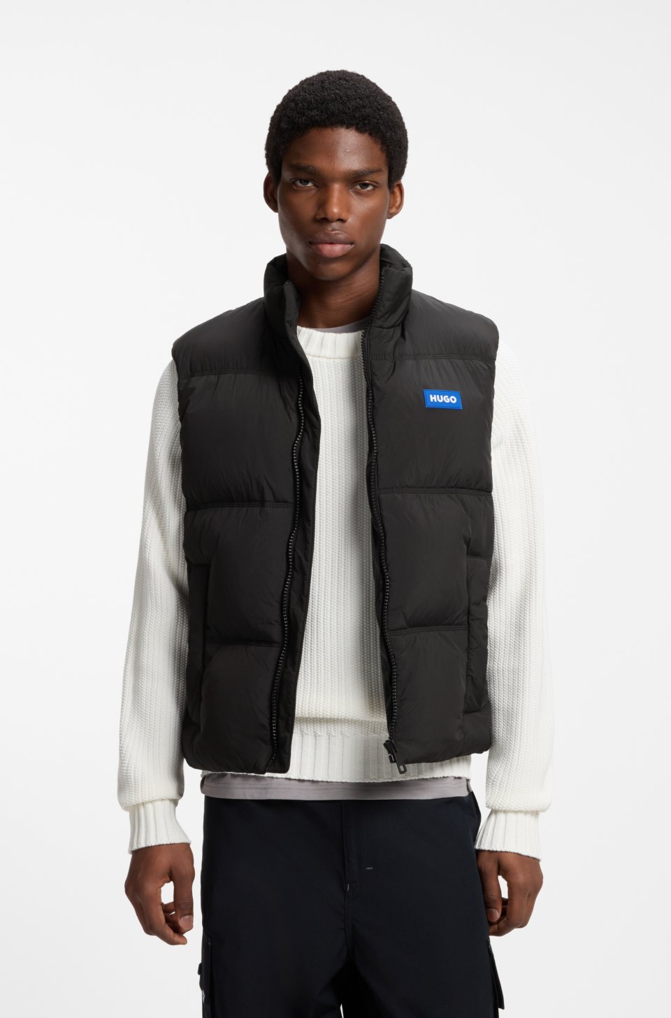 Relaxed-fit padded gilet with logo badge