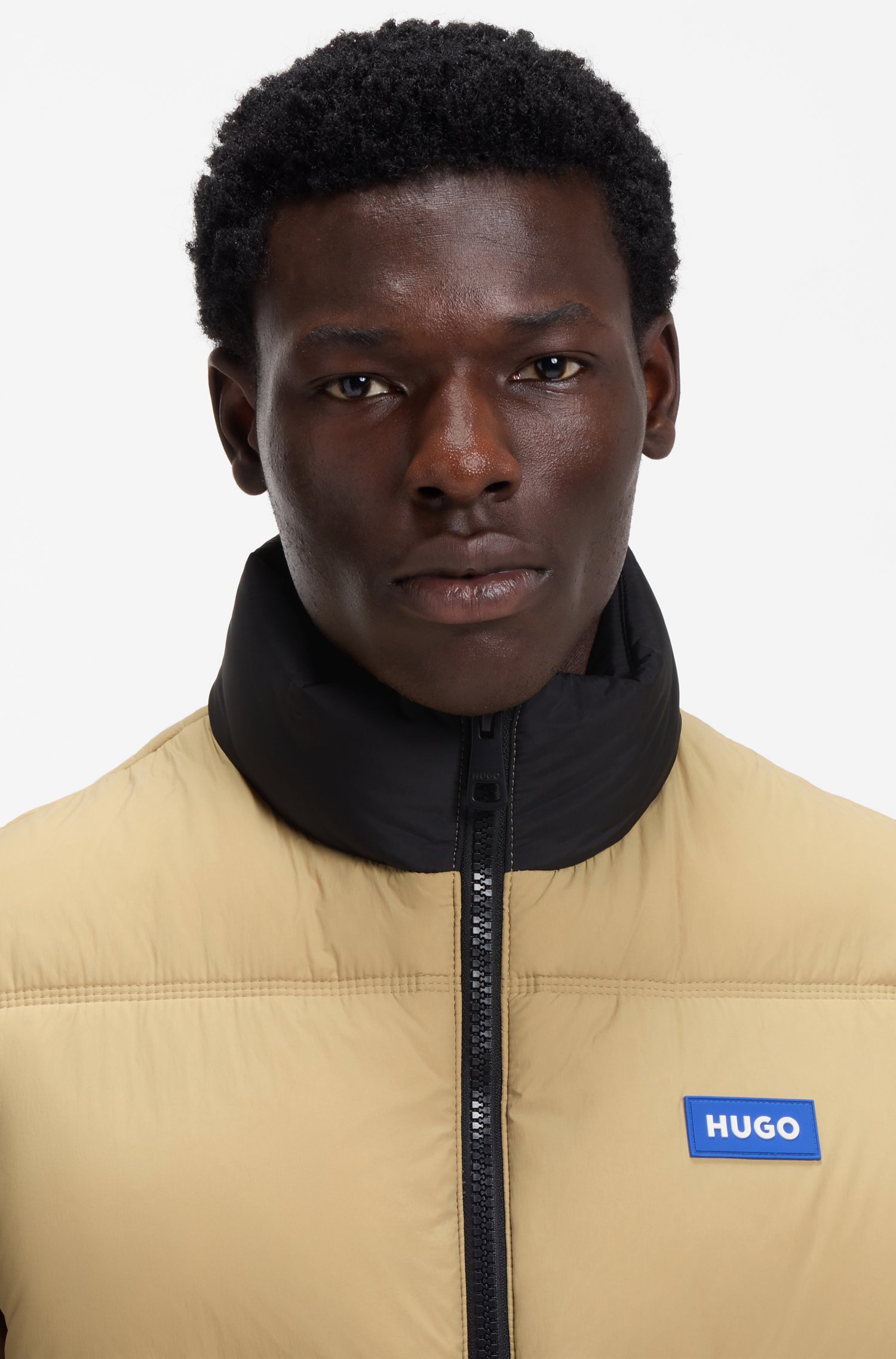 Hugo Relaxed-fit padded gilet with logo badge västar herr – bild 3