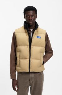 Water-repellent gilet with logo label, Beige