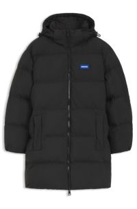 Water-repellent relaxed-fit padded jacket with adjustable hood, Black