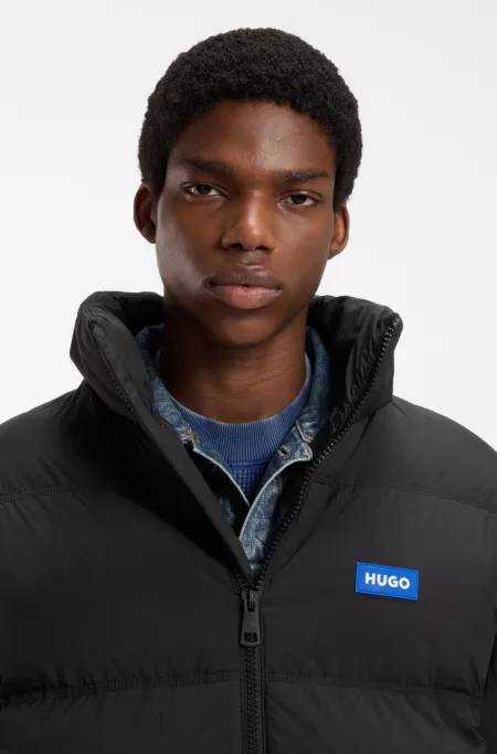 Longline padded coat with a water-repellent finish
