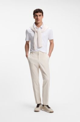 Packable trousers in water-repellent stretch fabric, Natural