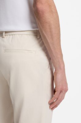 Packable trousers in water-repellent stretch fabric, Natural