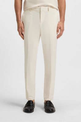 Pantalon pliable en tissu stretch d&eacute;perlant, Blanc