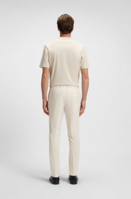 Pantalon pliable en tissu stretch d&eacute;perlant, Blanc