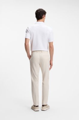 Packable trousers in water-repellent stretch fabric, Natural