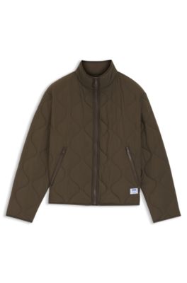 Water-repellent jacket with onion quilting, Dark Brown