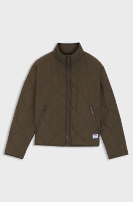 Water-repellent jacket with onion quilting, Dark Brown