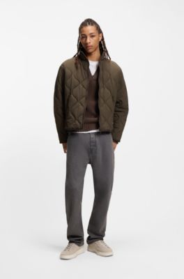 Water-repellent jacket with onion quilting, Dark Brown