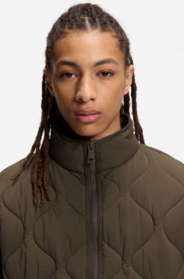 Water-repellent jacket with onion quilting, Dark Brown