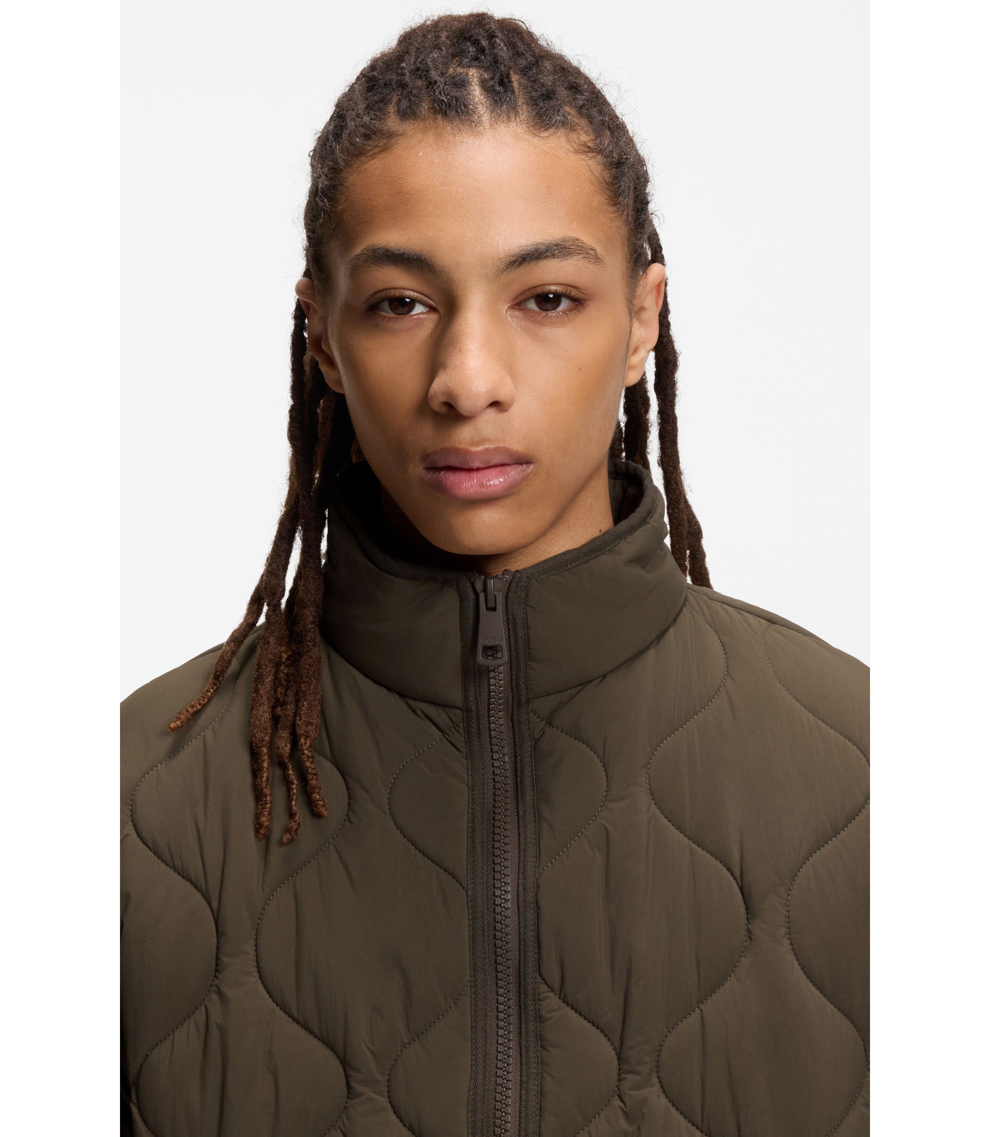 HUGO - はっ水ジャケット オニオンキルティング - ダークブラウン