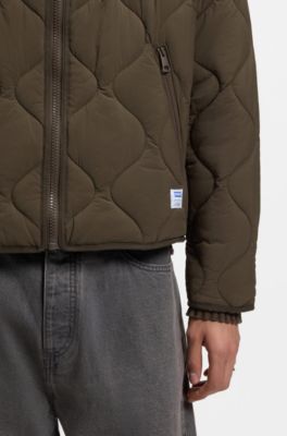 Water-repellent jacket with onion quilting, Dark Brown