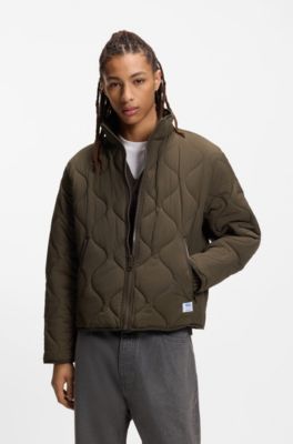 Water-repellent jacket with onion quilting, Dark Brown