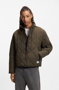 Water-repellent jacket with onion quilting, Dark Brown