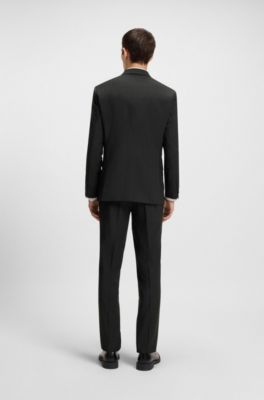 Extra-slim-fit blazer in pinstripe stretch poplin, Dark Grey