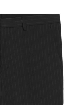 Extra-slim-fit trousers in pinstripe stretch poplin, Dark Grey