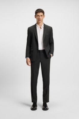 Extra-slim-fit trousers in pinstripe stretch poplin, Dark Grey