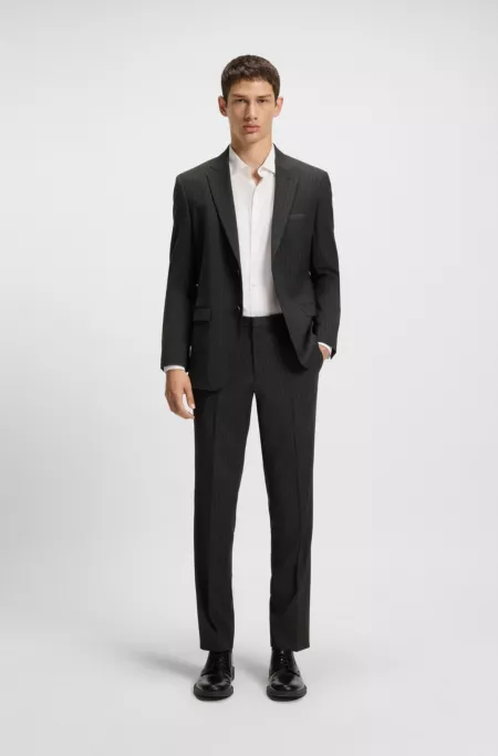 Extra-slim-fit trousers in pinstripe stretch poplin