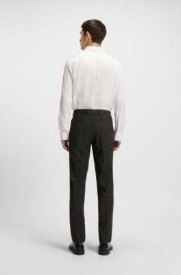 Extra-slim-fit trousers in pinstripe stretch poplin, Dark Grey