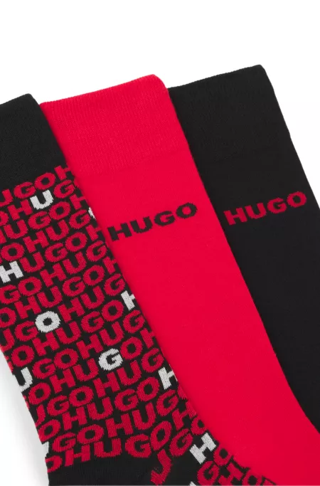 Four-pack of regular-length socks with logo details