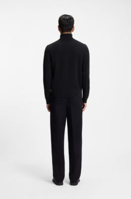 Rollneck sweater in cashmere, Black