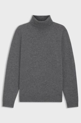 Rollneck sweater in cashmere, Grey