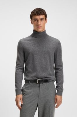 Rollneck sweater in cashmere, Grey