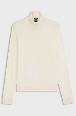 Rollneck sweater in cashmere, Natural