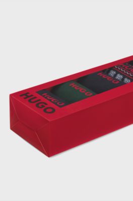 Five-pack of regular-length socks with logo details, Green / Blue