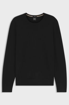 Regular-fit sweater in pure cashmere, Black
