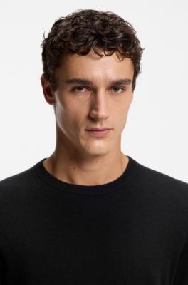 Regular-fit sweater in pure cashmere, Black
