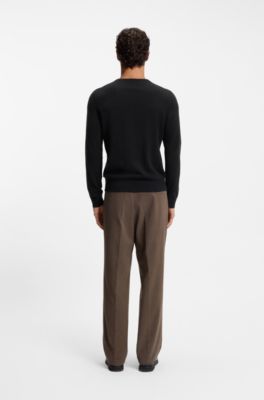 Regular-fit sweater in pure cashmere, Black