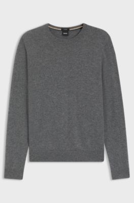 Regular-fit sweater in pure cashmere, Grey