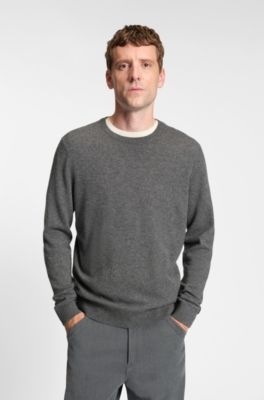 Regular-fit sweater in pure cashmere, Grey