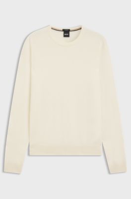 Regular-fit sweater in pure cashmere, Natural