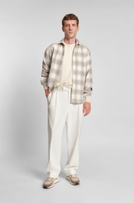 Regular-fit sweater in pure cashmere, Natural