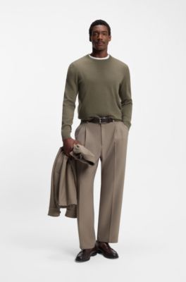 Regular-fit sweater in pure cashmere, Light Brown