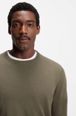 Regular-fit sweater in pure cashmere, Light Brown